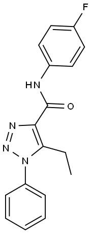 5-ethyl-N-(4-fluorophenyl)-1-phenyl-1H-1,2,3-triazole-4-carboxamide Struktur