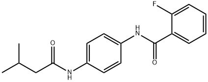 2-fluoro-N-{4-[(3-methylbutanoyl)amino]phenyl}benzamide Struktur
