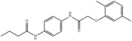 N-(4-{[2-(2,5-dimethylphenoxy)acetyl]amino}phenyl)butanamide Struktur