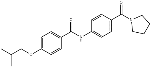 4-isobutoxy-N-[4-(1-pyrrolidinylcarbonyl)phenyl]benzamide Struktur