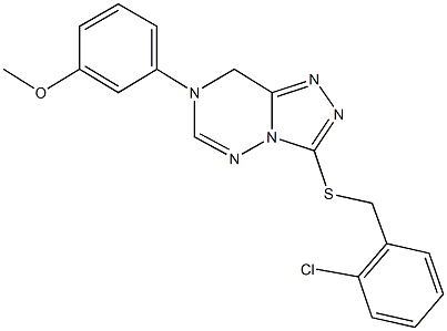 3-[(2-chlorobenzyl)sulfanyl]-7-(3-methoxyphenyl)-7,8-dihydro[1,2,4]triazolo[3,4-f][1,2,4]triazine Struktur