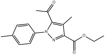 ethyl 5-acetyl-4-methyl-1-(4-methylphenyl)-1H-pyrazole-3-carboxylate Struktur
