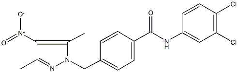 N-(3,4-dichlorophenyl)-4-({4-nitro-3,5-dimethyl-1H-pyrazol-1-yl}methyl)benzamide Struktur