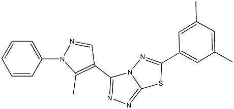 6-(3,5-dimethylphenyl)-3-(5-methyl-1-phenyl-1H-pyrazol-4-yl)[1,2,4]triazolo[3,4-b][1,3,4]thiadiazole Structure