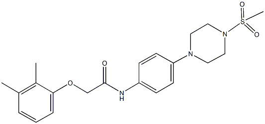 2-(2,3-dimethylphenoxy)-N-{4-[4-(methylsulfonyl)-1-piperazinyl]phenyl}acetamide Struktur