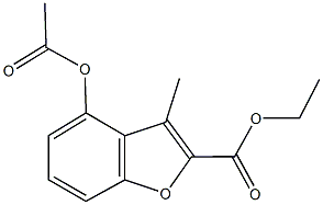 ethyl 4-(acetyloxy)-3-methyl-1-benzofuran-2-carboxylate Struktur