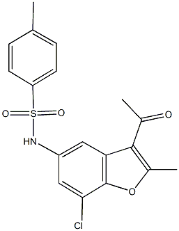 N-(3-acetyl-7-chloro-2-methyl-1-benzofuran-5-yl)-4-methylbenzenesulfonamide Structure
