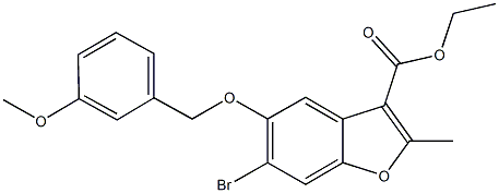 ethyl 6-bromo-5-[(3-methoxybenzyl)oxy]-2-methyl-1-benzofuran-3-carboxylate Structure