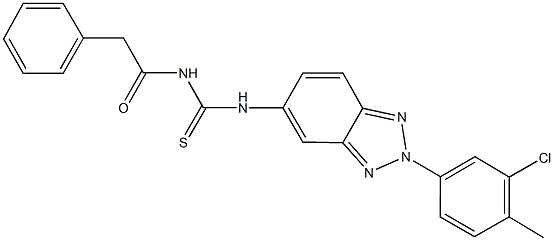 N-[2-(3-chloro-4-methylphenyl)-2H-1,2,3-benzotriazol-5-yl]-N'-(phenylacetyl)thiourea Structure