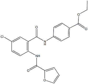 ethyl 4-{[5-chloro-2-(2-furoylamino)benzoyl]amino}benzoate Struktur