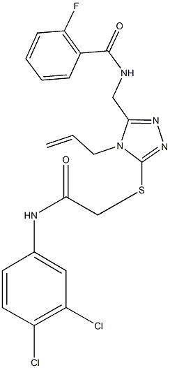 N-[(4-allyl-5-{[2-(3,4-dichloroanilino)-2-oxoethyl]sulfanyl}-4H-1,2,4-triazol-3-yl)methyl]-2-fluorobenzamide Struktur