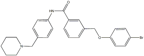 3-[(4-bromophenoxy)methyl]-N-[4-(1-piperidinylmethyl)phenyl]benzamide Struktur