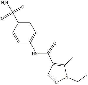 N-[4-(aminosulfonyl)phenyl]-1-ethyl-5-methyl-1H-pyrazole-4-carboxamide Struktur