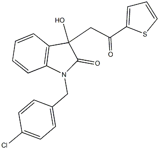 1-(4-chlorobenzyl)-3-hydroxy-3-[2-oxo-2-(2-thienyl)ethyl]-1,3-dihydro-2H-indol-2-one