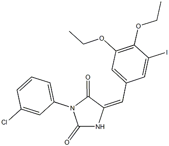 3-(3-chlorophenyl)-5-(3,4-diethoxy-5-iodobenzylidene)-2,4-imidazolidinedione