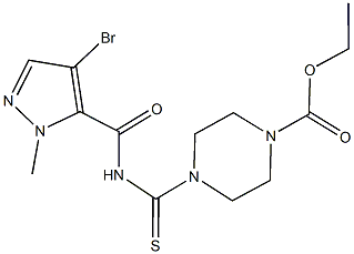 ethyl 4-({[(4-bromo-1-methyl-1H-pyrazol-5-yl)carbonyl]amino}carbothioyl)-1-piperazinecarboxylate Struktur