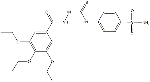 N-[4-(aminosulfonyl)phenyl]-2-(3,4,5-triethoxybenzoyl)hydrazinecarbothioamide Struktur