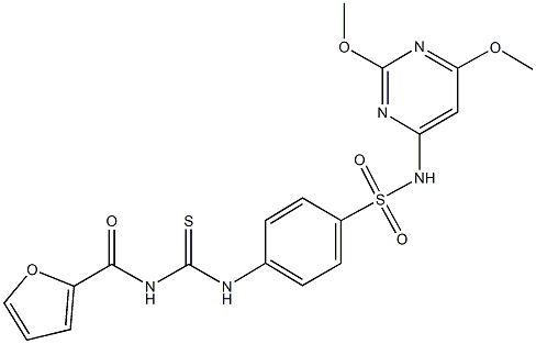 N-(2,6-dimethoxy-4-pyrimidinyl)-4-{[(2-furoylamino)carbothioyl]amino}benzenesulfonamide Struktur