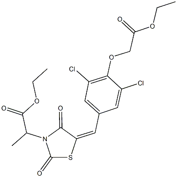 ethyl 2-{5-[3,5-dichloro-4-(2-ethoxy-2-oxoethoxy)benzylidene]-2,4-dioxo-1,3-thiazolidin-3-yl}propanoate Structure