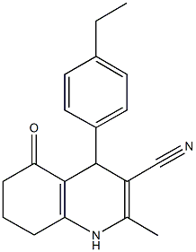 4-(4-ethylphenyl)-2-methyl-5-oxo-1,4,5,6,7,8-hexahydroquinoline-3-carbonitrile Struktur