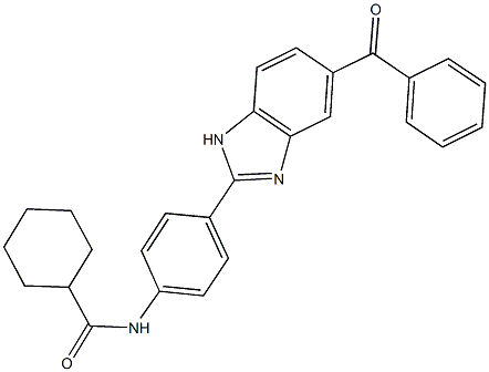 N-[4-(5-benzoyl-1H-benzimidazol-2-yl)phenyl]cyclohexanecarboxamide Struktur