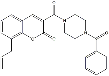 8-allyl-3-[(4-benzoyl-1-piperazinyl)carbonyl]-2H-chromen-2-one Struktur