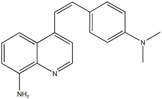 N-{4-[2-(8-amino-4-quinolinyl)vinyl]phenyl}-N,N-dimethylamine Struktur