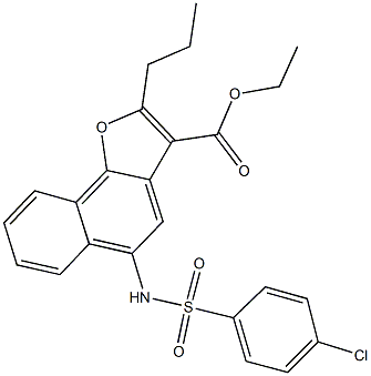 ethyl 5-{[(4-chlorophenyl)sulfonyl]amino}-2-propylnaphtho[1,2-b]furan-3-carboxylate Struktur