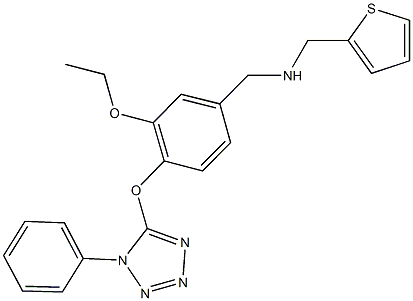 N-{3-ethoxy-4-[(1-phenyl-1H-tetraazol-5-yl)oxy]benzyl}-N-(2-thienylmethyl)amine Structure