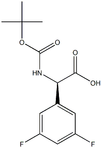 (R)-2 - ((叔丁氧基羰基)氨基)-2-(3,5-二氟苯基)乙酸, 1241677-76-8, 结构式