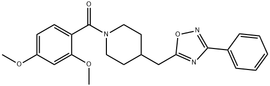1-(2,4-dimethoxybenzoyl)-4-[(3-phenyl-1,2,4-oxadiazol-5-yl)methyl]piperidine|