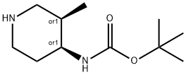 Carbamic acid, [(3R,4S)-3-methyl-4-piperidinyl]-, 1,1-dimethylethyl ester, rel-|3-甲基-4-BOC氨基-哌啶