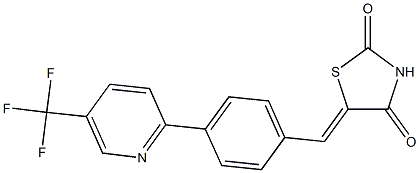(5Z)-5-({4-[5-(trifluoromethyl)pyridin-2-yl]phenyl}methylidene)-1,3-thiazolidine-2,4-dione