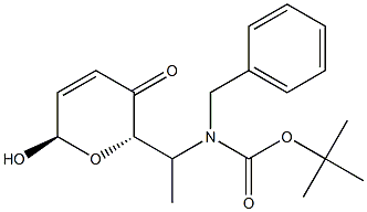 6-(N-benzyl-N-tert-butoxycarbonylamino)-2,3,6,7-tetradeoxyhept-2-enopyranose-4-ulose Struktur