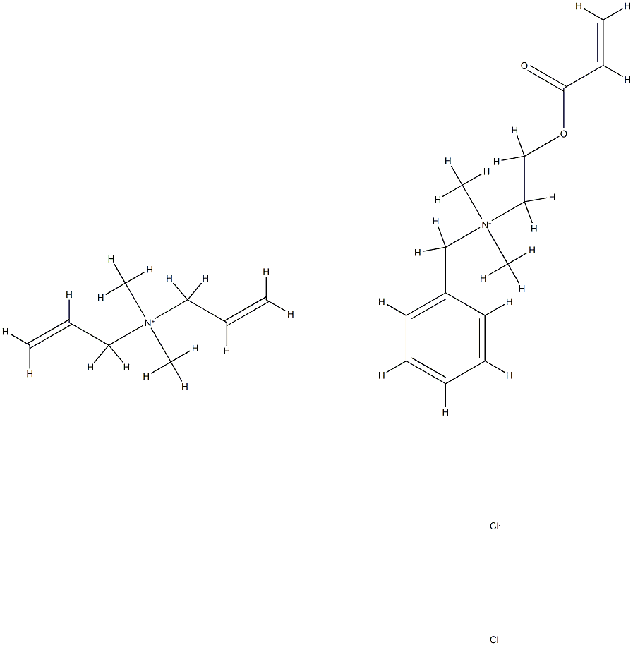 Benzenemethanaminium, N,N-dimethyl-N-2-(1-oxo-2-propenyl)oxyethyl-, chloride, polymer with N,N-dimethyl-N-2-propenyl-2-propen-1-aminium chloride Struktur