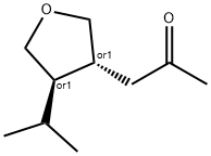 2-Propanone,1-[(3R,4R)-tetrahydro-4-(1-methylethyl)-3-furanyl]-,rel-(9CI) Structure