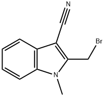 2-(溴甲基)-1-甲基-1H-吲哚-3-甲腈, 328045-73-4, 结构式