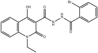 N'-[(2-bromophenyl)carbonyl]-1-ethyl-4-hydroxy-2-oxo-1,2-dihydroquinoline-3-carbohydrazide Structure
