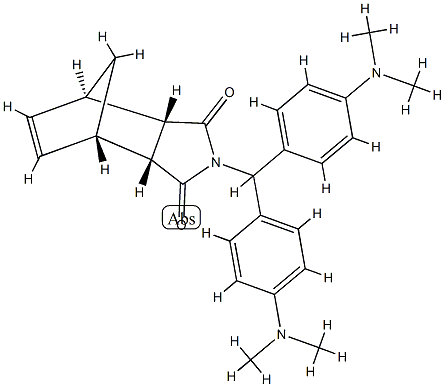 2-[ビス[4-(ジメチルアミノ)フェニル]メチル]-3aβ,4,7,7aβ-テトラヒドロ-4β,7β-メタノ-1H-イソインドール-1,3(2H)-ジオン 化学構造式
