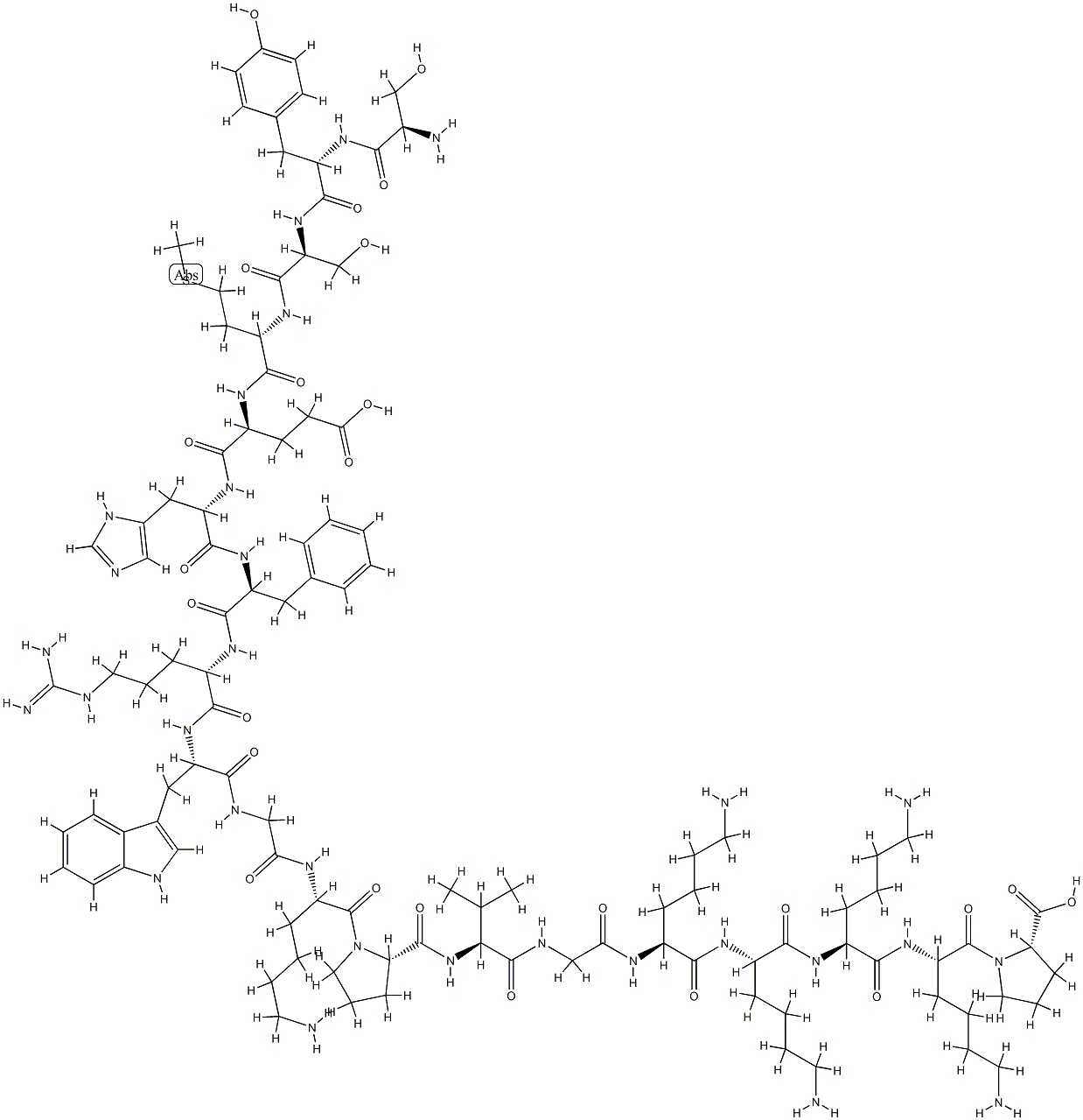 beta-corticotropin (1-19)-nonadecapeptide, Ser(1)-Lys(17,18)- Struktur