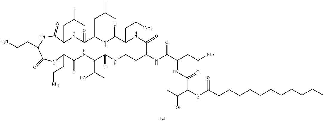 alpha-N-Dodecanoyl colistin nonapeptide hydrochloride Struktur