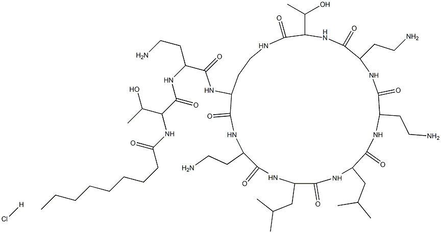 alpha-N-Nonanoyl colistin nonapeptide HCl Struktur