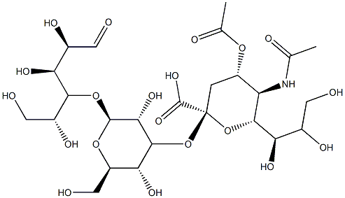 4-O-acetyl-alpha-N-acetylneuraminyl-(2-3)-lactose Struktur