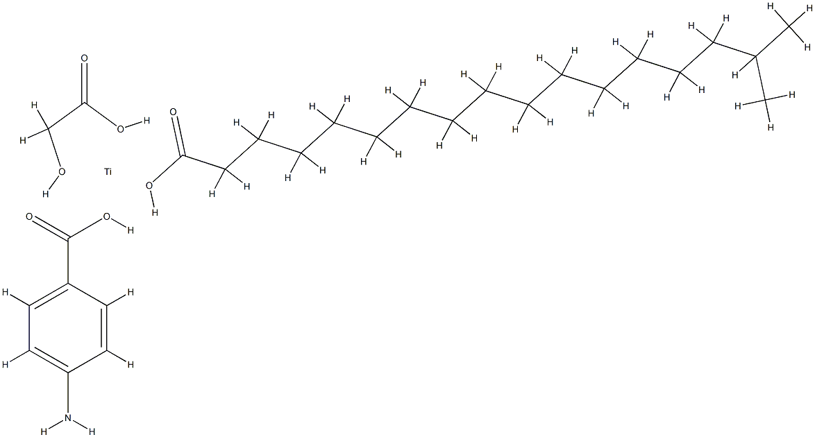 (4-aminobenzoato-O)[hydroxyacetato(2-)-O1,O2](isooctadecanoato-O)titanium Structure