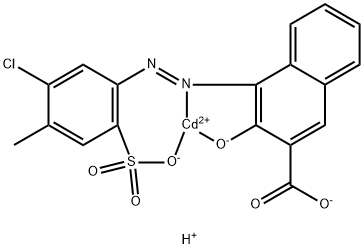 hydrogen [4-[(5-chloro-4-methyl-2-sulphophenyl)azo]-3-hydroxynaphthalene-2-carboxylato(3-)]cadmate(1-) Structure