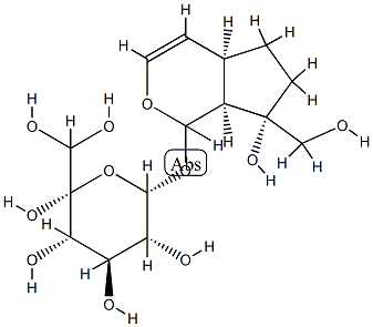 [(1S)-1,4aα,5,6,7,7aα-Hexahydro-5α,6α,7α-trihydroxy-7-(hydroxymethyl)cyclopenta[c]pyran-1α-yl]β-D-glucopyranoside Structure