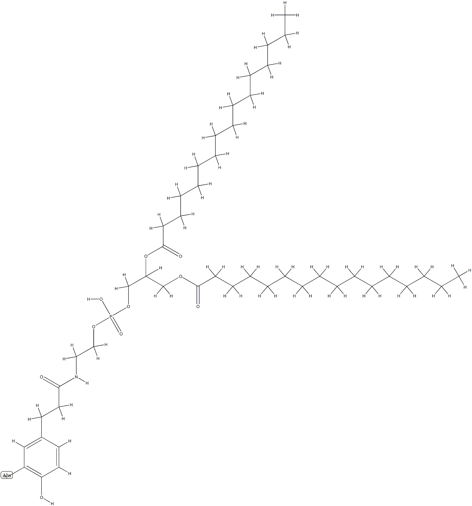 N-(3-(3-iodo-4-hydroxybenzyl)propionyl)-1,2-dipalmitoylphosphatidylethanolamine Struktur