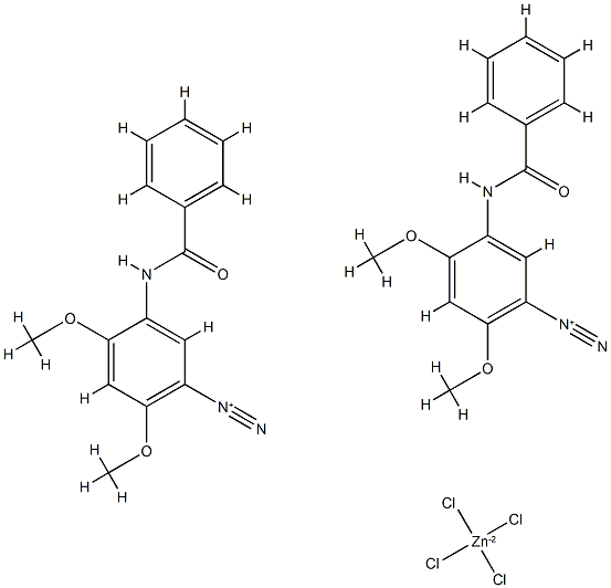 5-benzoylamino-2,4-dimethoxybenzenediazonium tetrachlorozincate (2:1) Structure