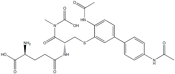 Glycine, N-(S-(4,4'-bis(acetylamino)(1,1'-biphenyl)-3-yl)-N-L-gamma-glutamyl-L-cysteinyl)- Struktur