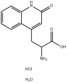 4-Quinolinepropanoic acid, α-amino-1,2-dihydro-2-oxo-, dihydrochloride, dihydrate Structure